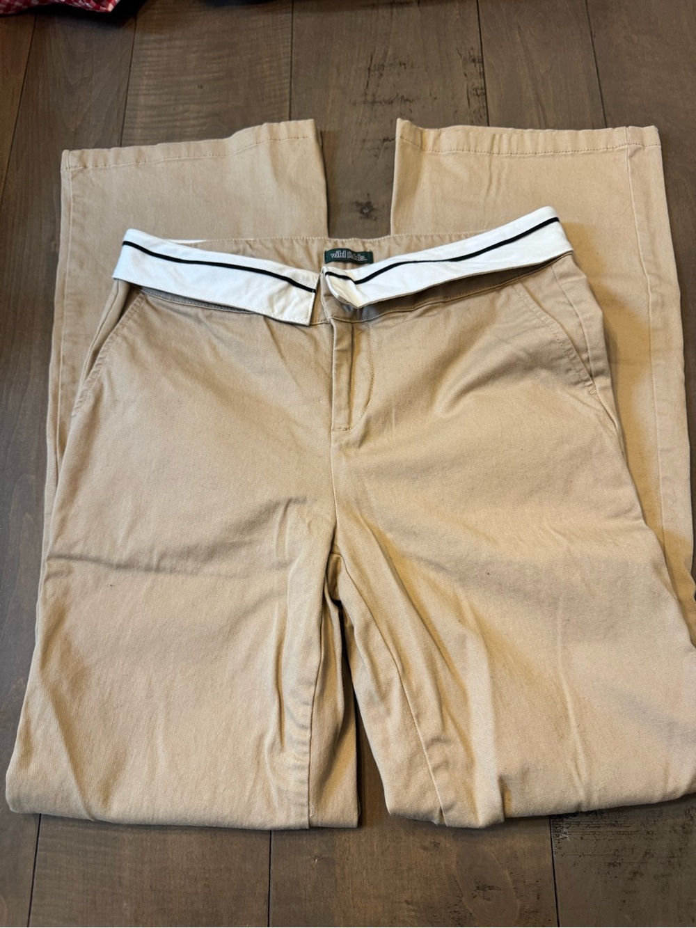 Wild Fable Size 2 Khaki Pants with White Stripe Waistband